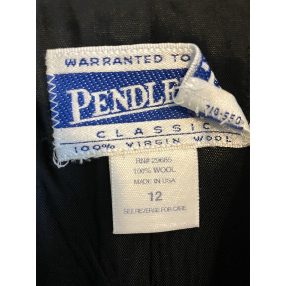 VTG Pendleton Tartan Suit Skirt Double Breasted Blazer Plaid Wool USA Large - Picture 6 of 9